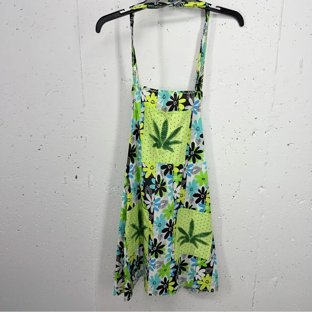 Lot of 3 Handmade Aprons 420 Floral Weeds Plants